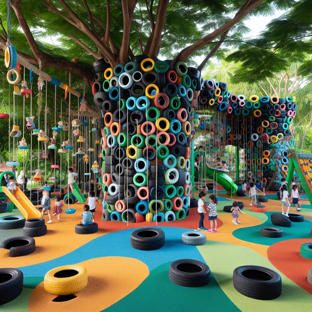 Dětské hřiště z pneumatik: Co vše potřebujete vědět