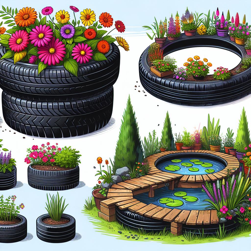 Jak využít pneumatiky jako zahradní kontejnery